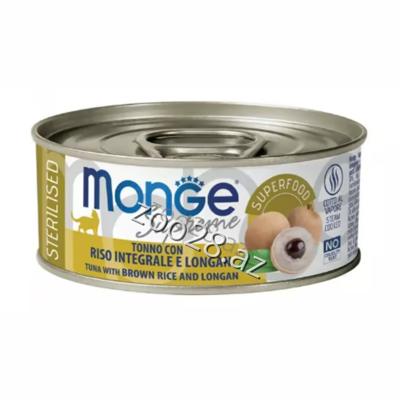 Monge Superpremium Konserv Sterilised Tuna Rice Longan,80 gr - Pişiklər | Zoo28.az