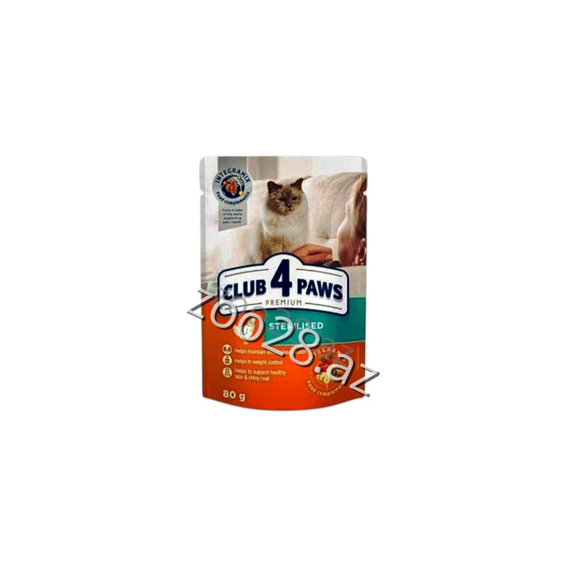 Club 4 Paws Sterilised Toyuq Əti İlə Qısırlaşmış Pişiklər Üçün 100 qr - Pişiklər - Şəkil 2