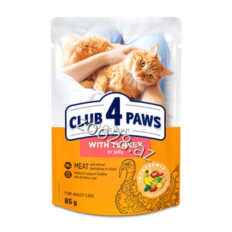 Club 4 Paws Hind Quşu Əti İlə Yetkin Pişiklər Üçün,85 qr - Pişiklər - Şəkil 2